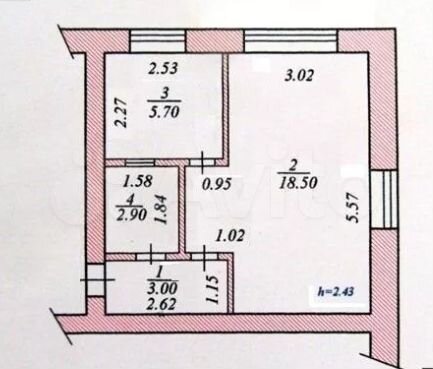 Площадь хрущевки 1 комната