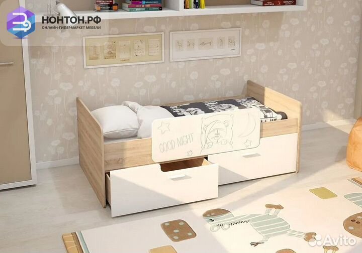 Кровать детская Умка белый глянец