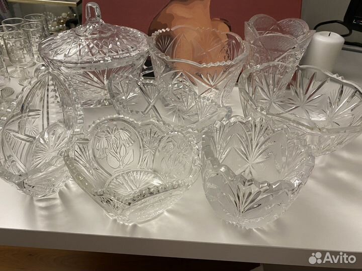 Хрустальная посуда СССР, конфетницы, салатники
