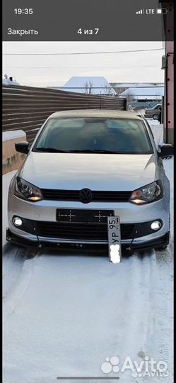 Губа на передний бампер volkswagen polo 5