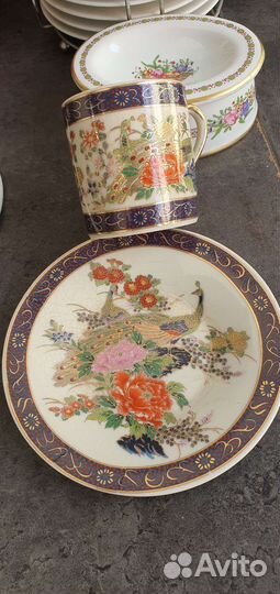 Чашка с блюдцем старый фарфор Satsuma Япония