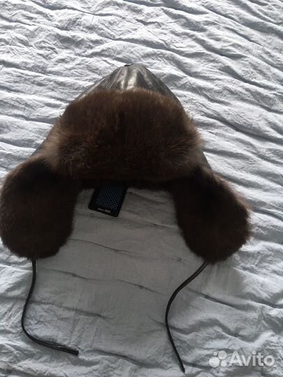 Шапка детская натуральная кожа и мех р 58