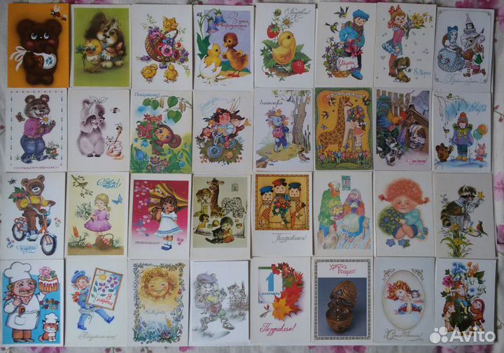 Открытки детские разные темы советские СССР