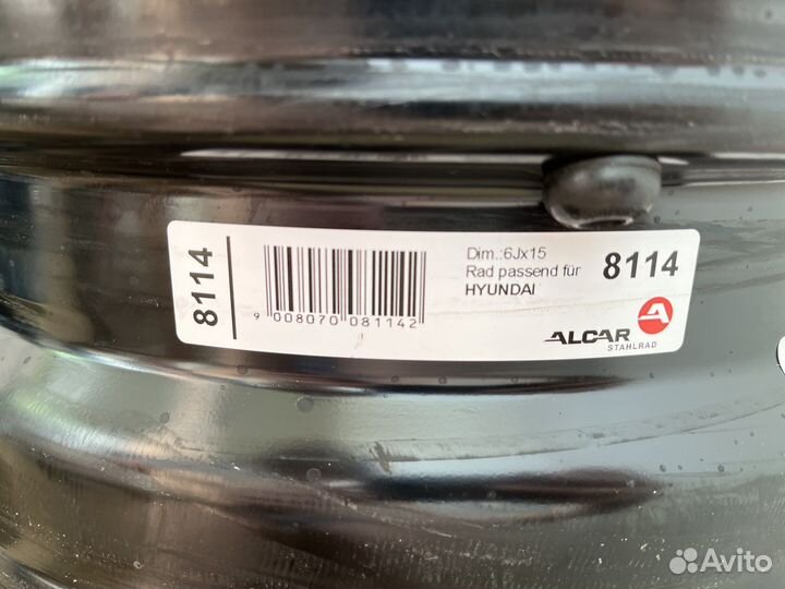Стальные диски alcar stahlrad r15 Kia Rio 4 штуки