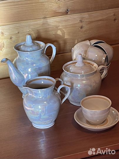 Кофейный сервиз перламутровый СССР