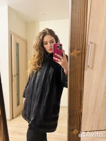 Замшевое пальто новое 52