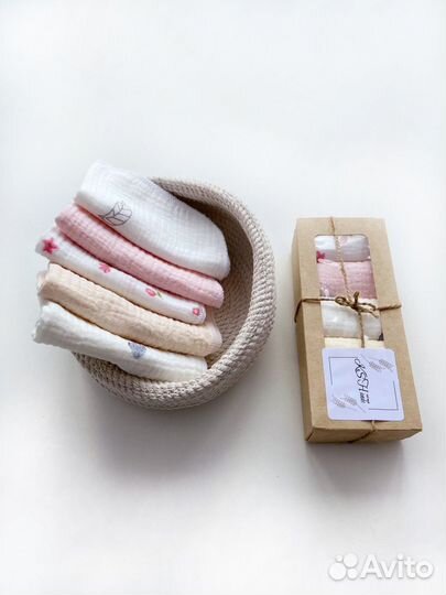 Платочки муслиновые 5 шт в упаковке