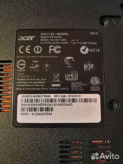 Ноутбук Acer Aspire v5