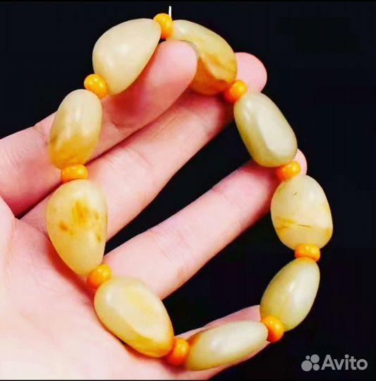 Браслет нефрит из гальки речной