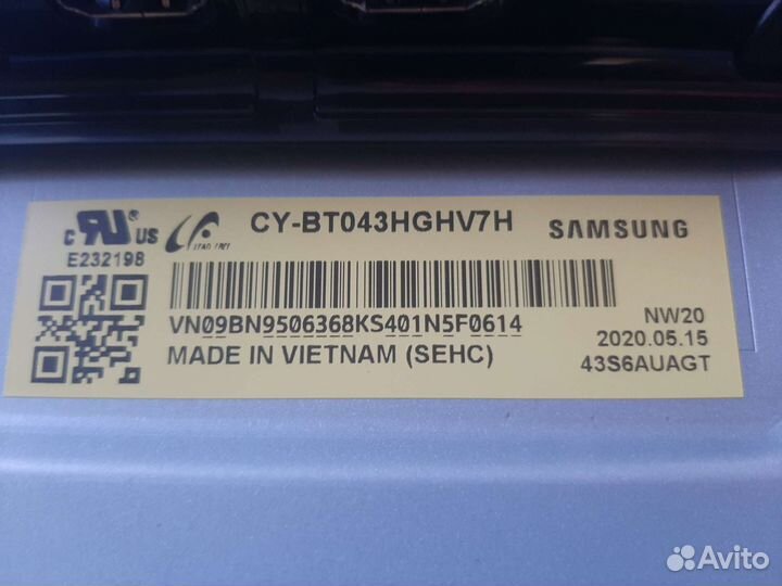 Подсветка ue43tu7560u