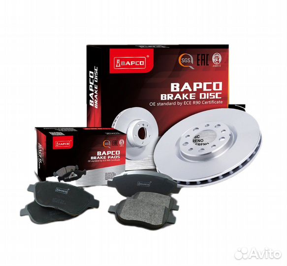 Колодки тормозные задние bapco BP0674
