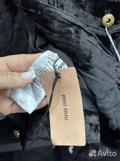 Бархатная куртка жакет MIU MIU