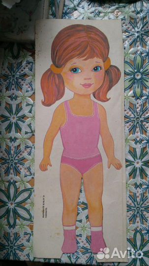 Бумажная кукла Катенька на прогулке СССР