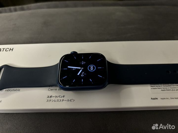 Часы apple watch 7 45 mm blue