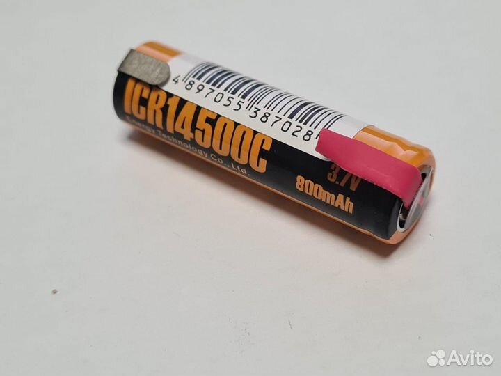 Аккумулятор ET ICR14500C-T 3.7В Li-Ion с выводами