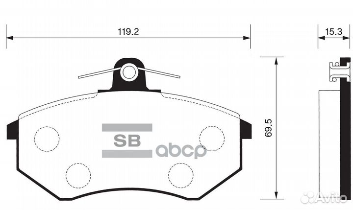 Колодки тормозные дисковые передние SP1043 Sang