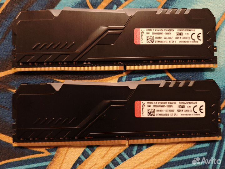 Оперативная память ddr4 hyperX fury 16gb