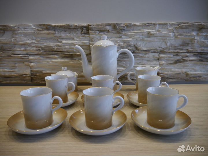 Сервиз кофейный фарфор гдр на 6 персон 