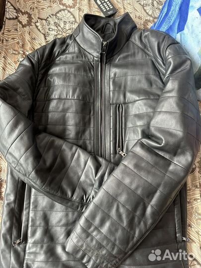 Кожаная куртка мужская 58