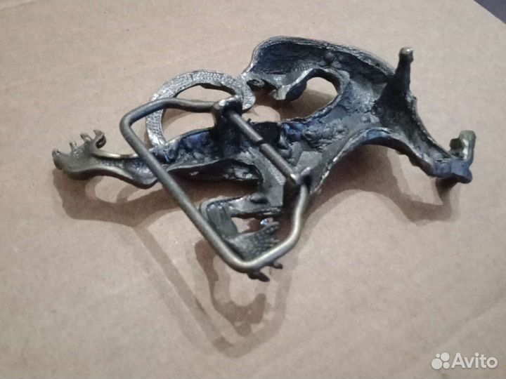 Пряжка для ремня, металл, литьё, стразы