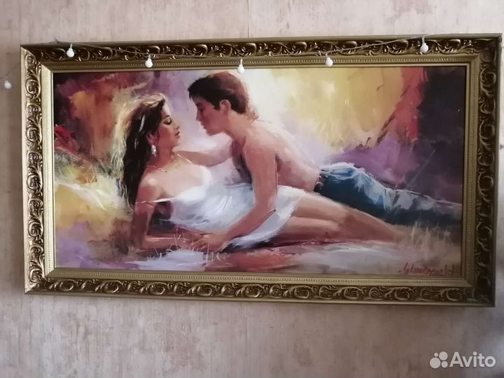 Старинная картина маслом