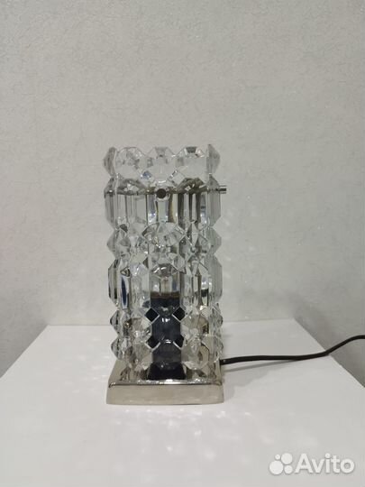 Хрустальная настольная лампа ночник СССР