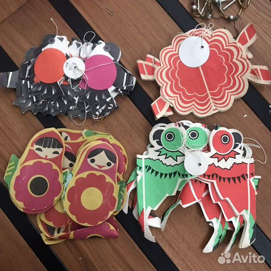 Гирлянды новогодние ретро бумажные