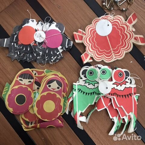 Гирлянды новогодние ретро бумажные