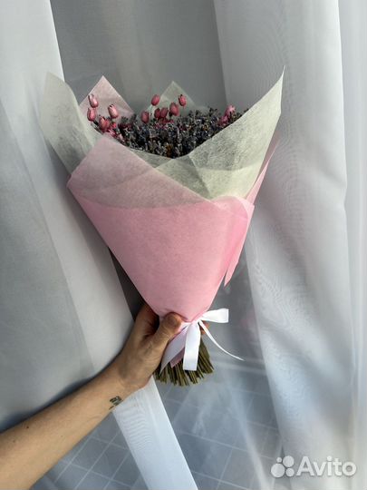 Ароматный букет с лавандой сухоцветы