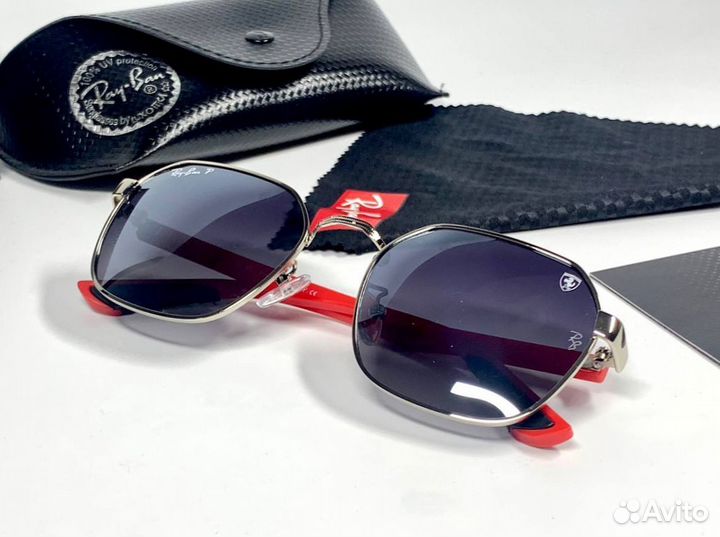 Очки Ray Ban Ferrari красные душки