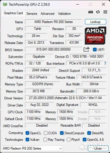 Видеокарта amd r9 280x 3gb