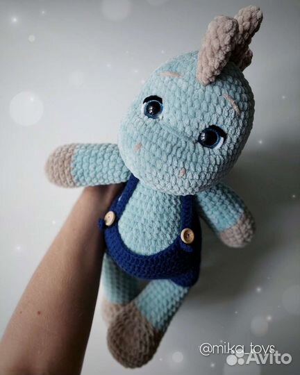 Вязаная игрушка Динозавр Бегемот Мишка Единорожка