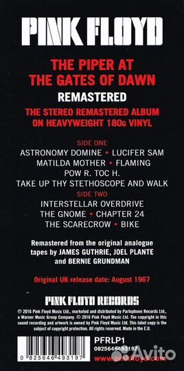Виниловая пластинка Pink Floyd THE piper AT THE ga