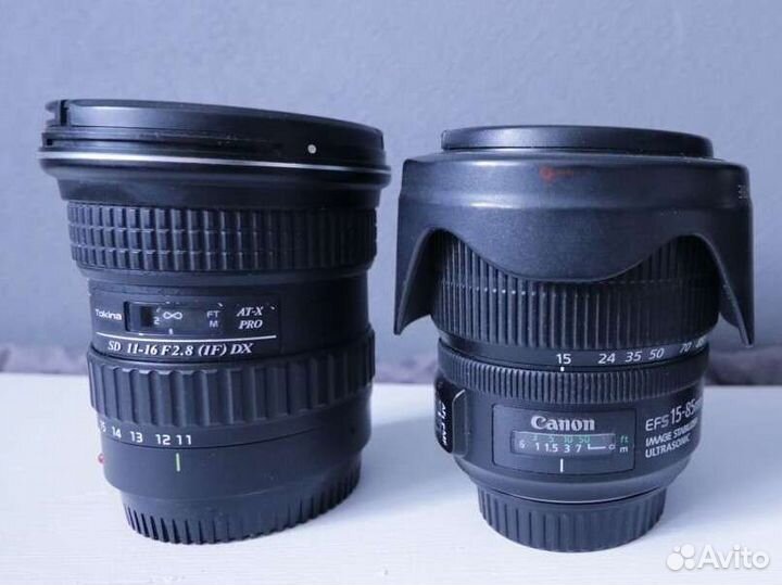 Canon EFs 15-85F3.5-5.6 Tokina 11-16 2.8