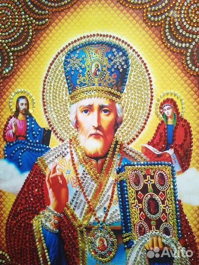 Икона Св. Николай Чудотворец с багетом