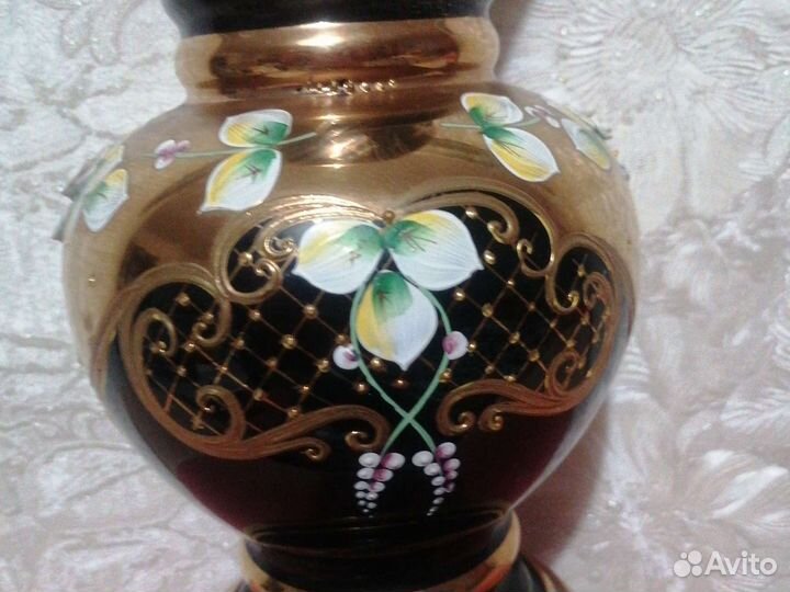 Ваза богемское стекло Чехословакия