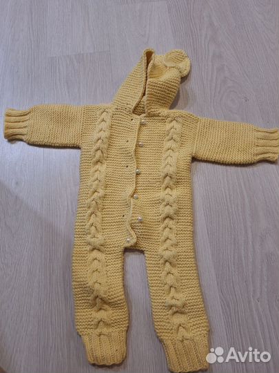 Комбинезон вязаный ручной паботы 74-80