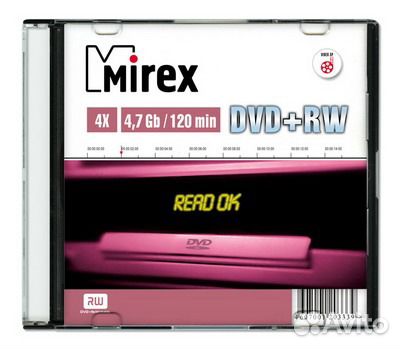 DVD+ RW Mirex 4X однослойный перезаписываемый диск