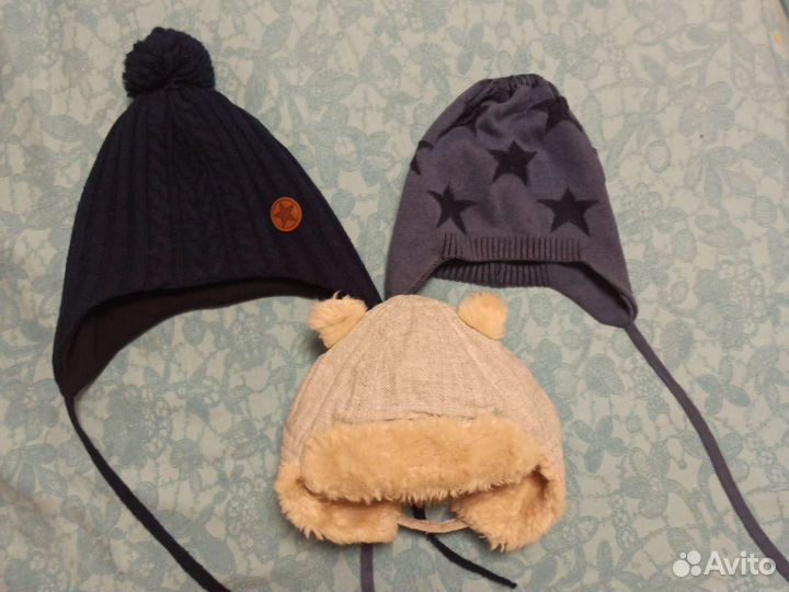 Комплект шапок для мальчика, цена за 3 шт