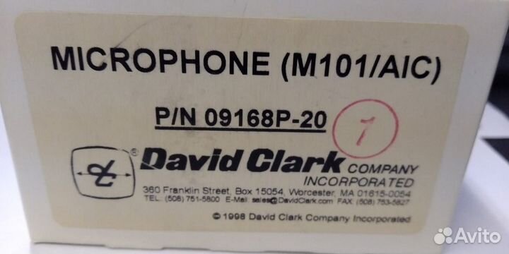 David Clark 09168P-20 (M101/AIC) Микрофон