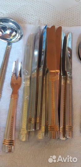 Набор столовых приборов 74 предмета, 24 карата