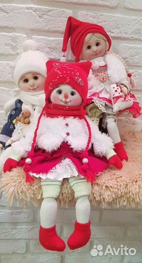 Снеговик, кукла ручной работы