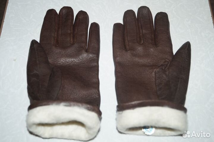 Перчатки зимние женские кожаные новые