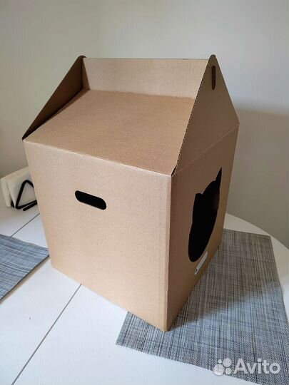 Домик для кошки картонный