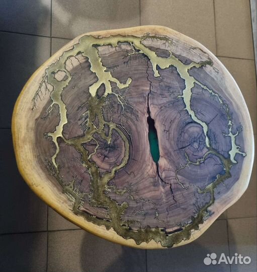 Журнальный стол лофт, эпоксидная смола