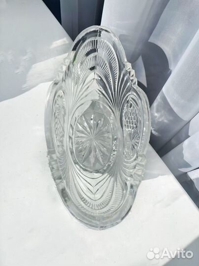 Хрустальная ваза, салатник, ладья