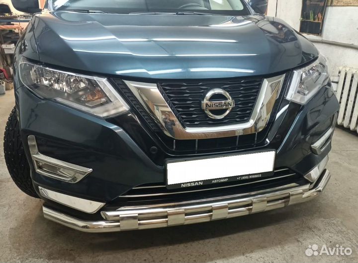 Защита переднего бампера Nissan X-trail 2018