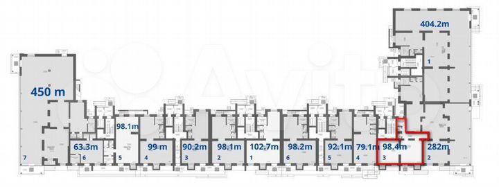 Свободного назначения, 98.4 м²