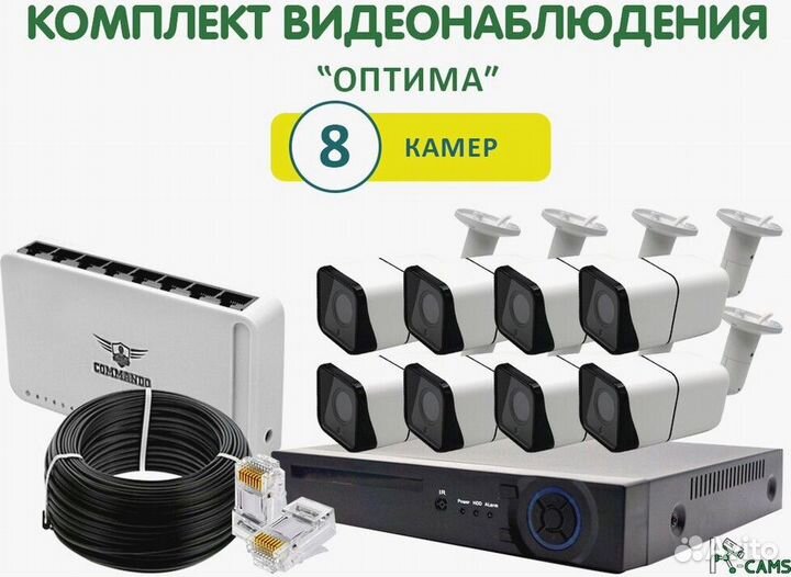 Комплект видеонаблюдения Оптима 8 камер