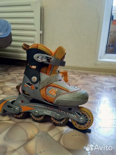 Роликовые коньки детские р. 27-30 с защитой
